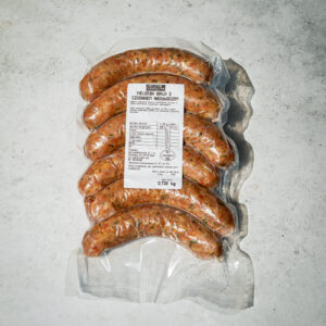 Kiełbasa grillowa biała z czosnkiem niedźwiedzim